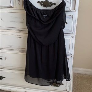 Express strapless black dress